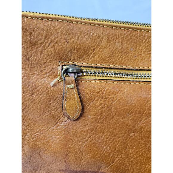 Vintage Pratesi Firenze Copper Leather Italian Crafted Crossbody Handbag - Picture 8 of 13